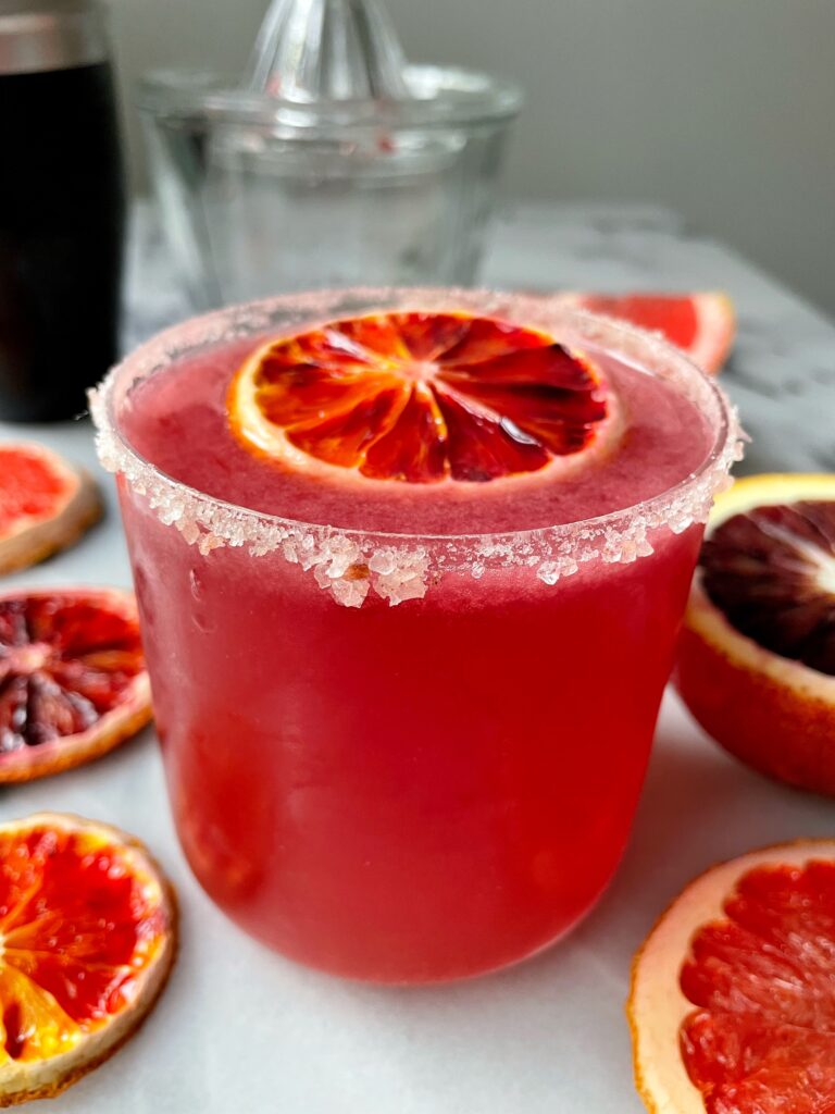 Easy Triple Citrus Margarita! This is a delicious and healthier margarita made with mezcal, tequila, fresh citrus juices and a splash of our favorite healthy soda alternative.