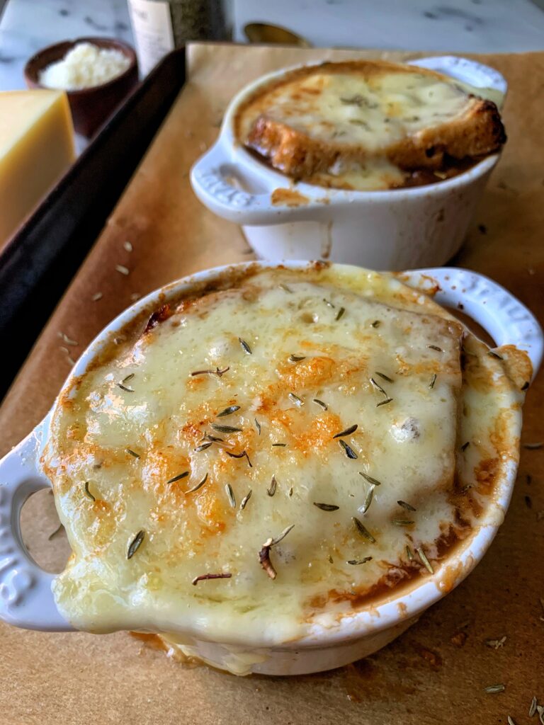 The BEST Healthier French Onion Soup Recipe made with just a few ingredients! This is our family's favorite way to make French onion soup!