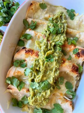 EASY Gluten-free Enchilada Recipe! This is our favorite quick and healthy way to make enchiladas plus they're gluten-free and ready in just 30 minutes. 