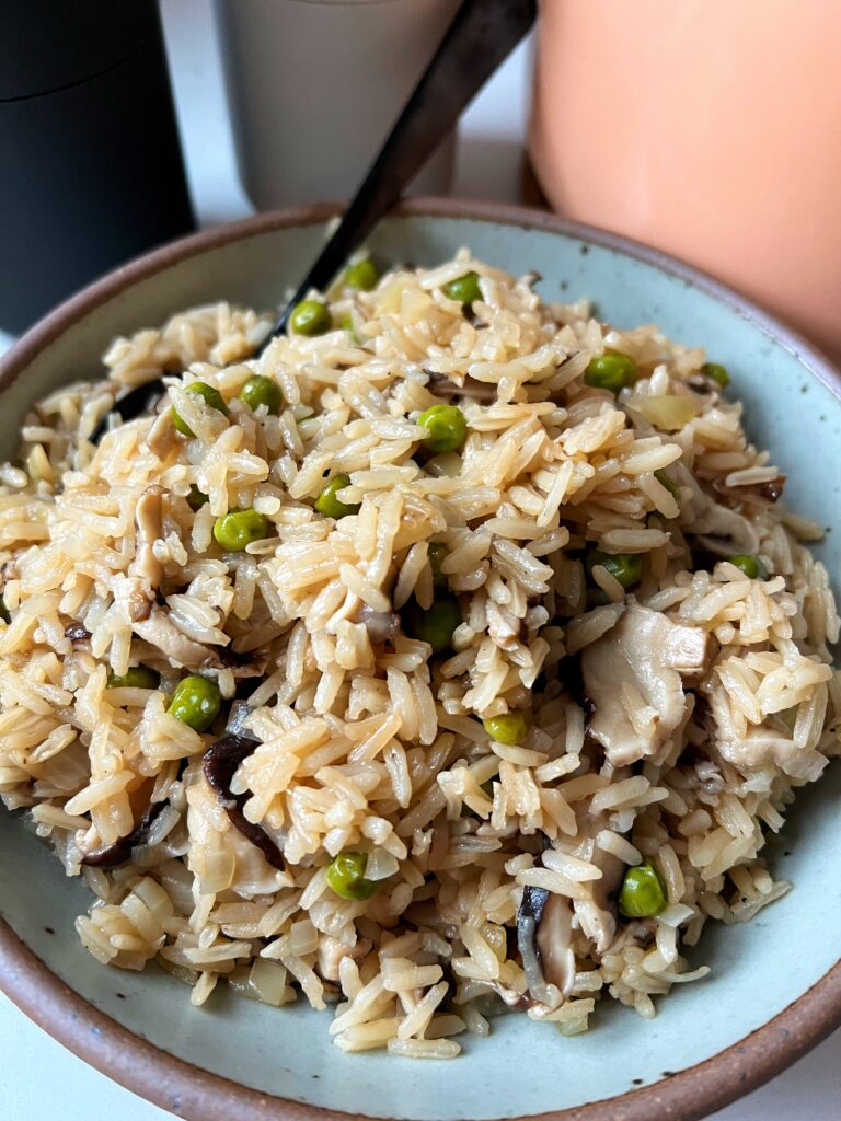 This 20-minute Healthy Veggie Rice Pilaf is our go-to side dish all the time. It is packed with vegetables, easy to make and is such a delicious way to spice things up from the boring old rice dish.