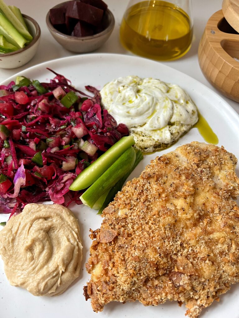 The Best Gluten-free Schnitzel Recipe made with only 6 ingredients. This is an easy oven-baked chicken schnitzel that is crispy, tasty and healthier.