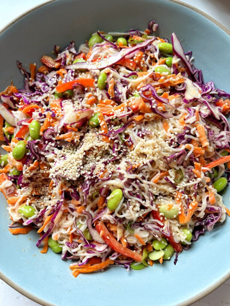 This Vegan Thai Noodle Salad with Peanut Dressing is Pad Thai-inspired and filled with healthy and delicious ingredients that are gluten-free, vegan and dressed in a dreamy peanut dressing.