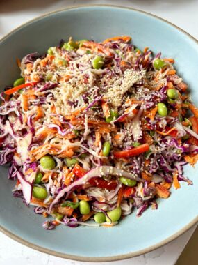 This Vegan Thai Noodle Salad with Peanut Dressing is Pad Thai-inspired and filled with healthy and delicious ingredients that are gluten-free, vegan and dressed in a dreamy peanut dressing.