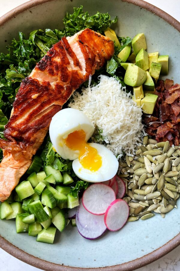 The Best Salmon Kale Salad Ever