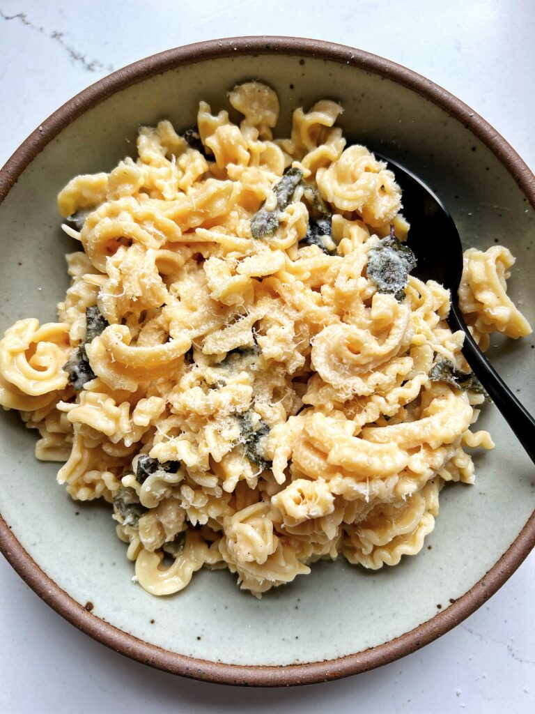 This 10-minute Brown Butter Sage Pasta is such a delicious and cozy comfort dish to make! Made with just 4 ingredients and can be made gluten-free.