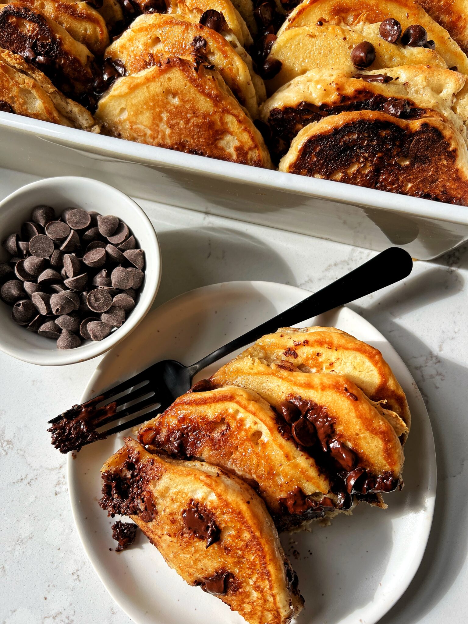 Chocolate Chip Pancake Casserole rachLmansfield