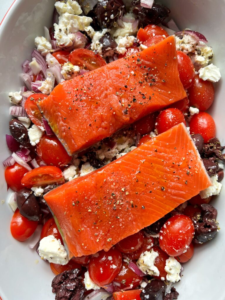 Baked Feta Salmon Dish - rachLmansfield