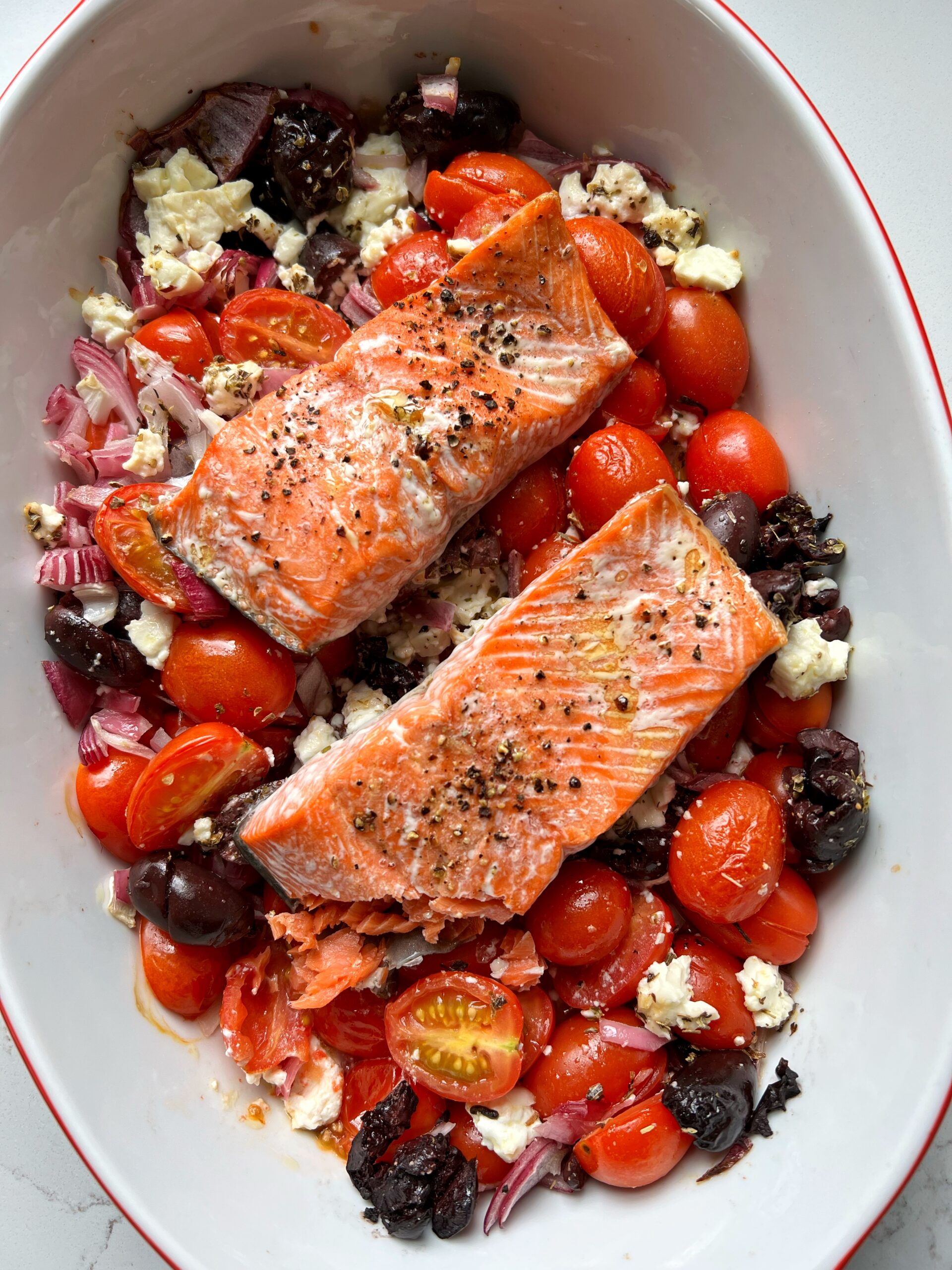 Baked Feta Salmon Dish - rachLmansfield