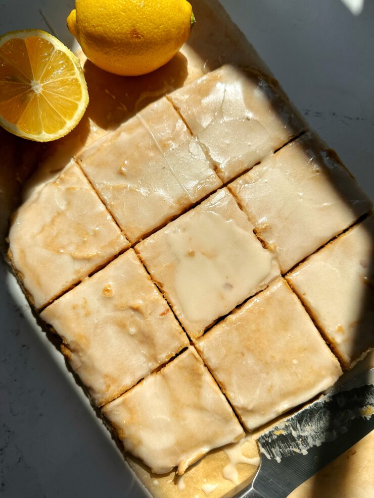 These Lemon Brownies are the ultimate soft, moist and fudgey gluten-free lemon brownie or blondie to make with the most delicious glaze. The perfect refreshing lemon dessert you will crave!