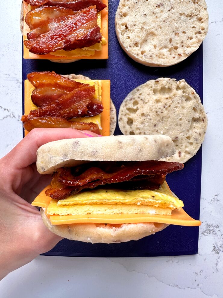 breakfast freezer sandwich