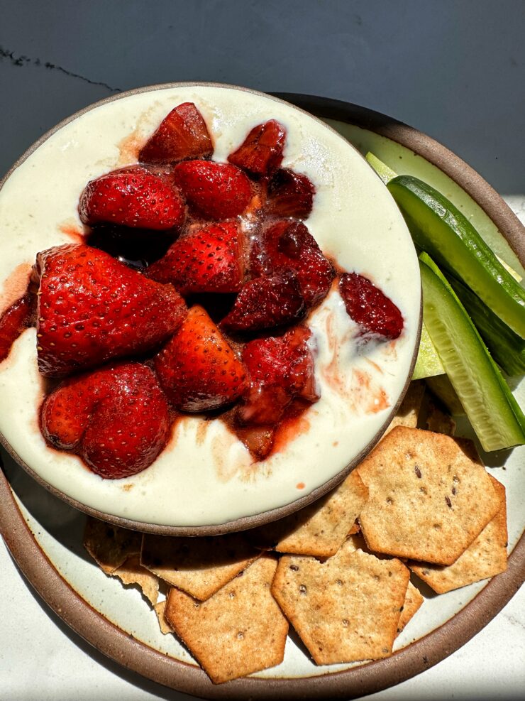whipped goat cheese strawberry dip