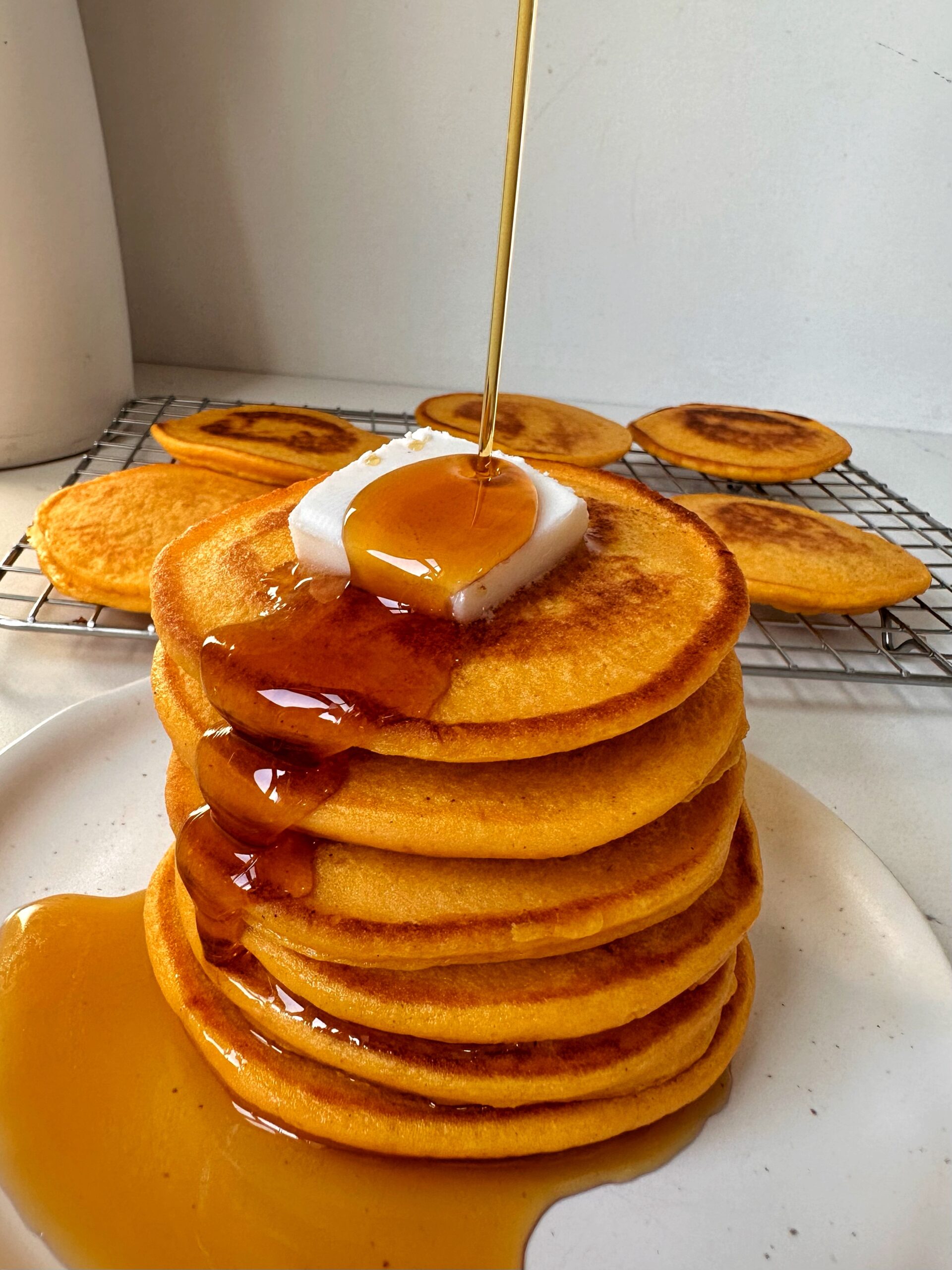 Pumpkin Cottage Cheese Pancakes 